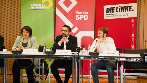 Fraktionsvorsitzende der KOA während der Pressekonferenz zum Haushalt 2024 / 25